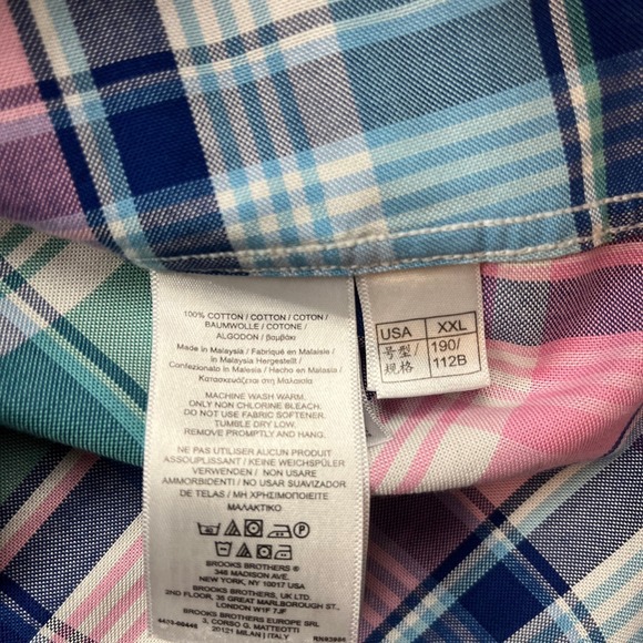 Brooks Brothers 1818 Button Down Shirt Mens XXL patch work Cotton Regent Fit - Picture 5 of 8